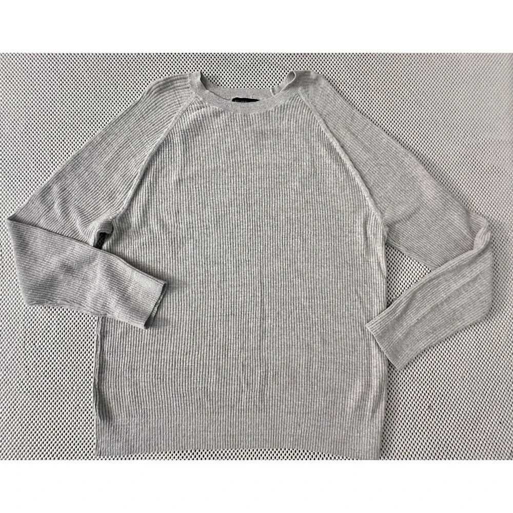 BANANA REPUBLIC Sweater Men Sz XL Cotton Linen Blend Raglan Sleeve Pullover Sand